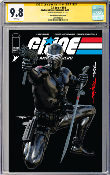 G.I. JOE: A REAL AMERICAN HERO #304 Mike Mayhew Studio Variant Cover A Trade Dress Full Duo Sig CGC Yellow Label Guaranteed 9.8 Graded Slab