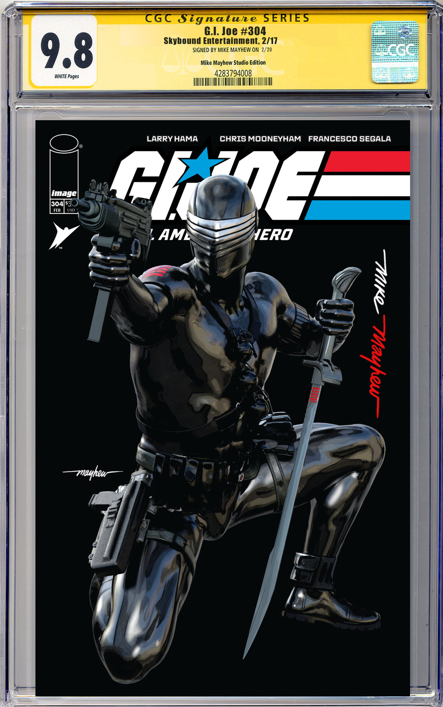 G.I. JOE: A REAL AMERICAN HERO #304 Mike Mayhew Studio Variant Cover A Trade Dress Full Duo Sig CGC Yellow Label Guaranteed 9.8 Graded Slab