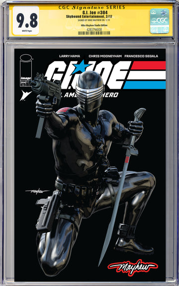 G.I. JOE: A REAL AMERICAN HERO #304 Mike Mayhew Studio Variant Cover A Trade Dress Glow Sig CGC Yellow Label Guaranteed 9.8 Graded Slab