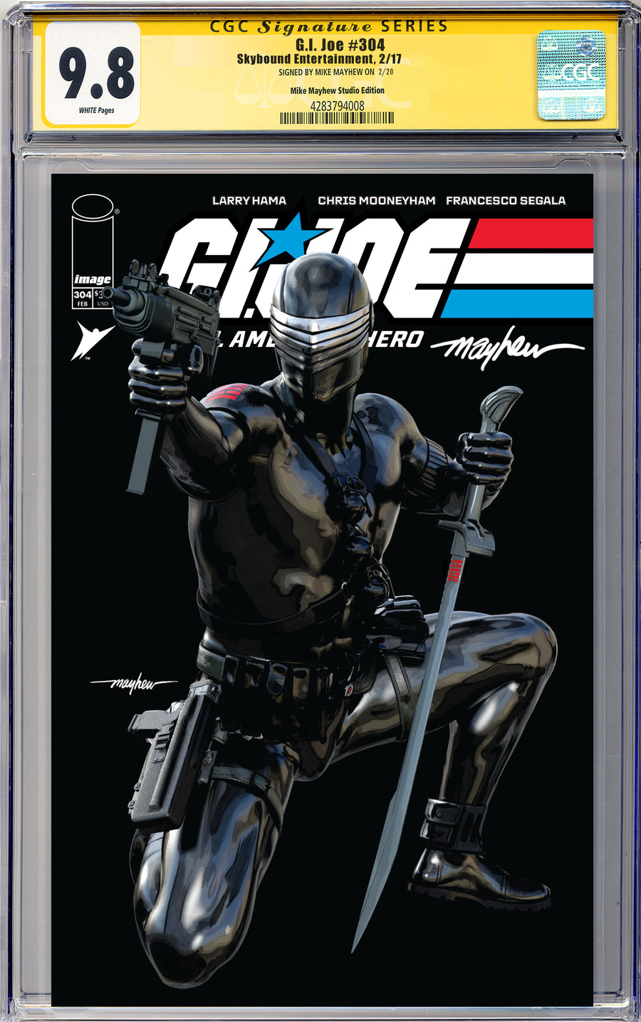 G.I. JOE: A REAL AMERICAN HERO #304 Mike Mayhew Studio Variant Cover A Trade Dress Regular Sig CGC Yellow Label Guaranteed 9.8 Graded Slab