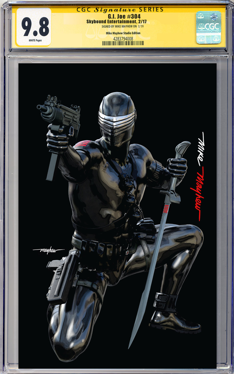 G.I. JOE: A REAL AMERICAN HERO #304 Mike Mayhew Studio Variant Cover B Virgin Full Duo Sig CGC Yellow Label Guaranteed 9.8 Graded Slab