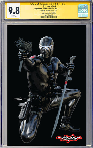 G.I. JOE: A REAL AMERICAN HERO #304 Mike Mayhew Studio Variant Cover B Virgin Glow Sig CGC Yellow Label Guaranteed 9.8 Graded Slab