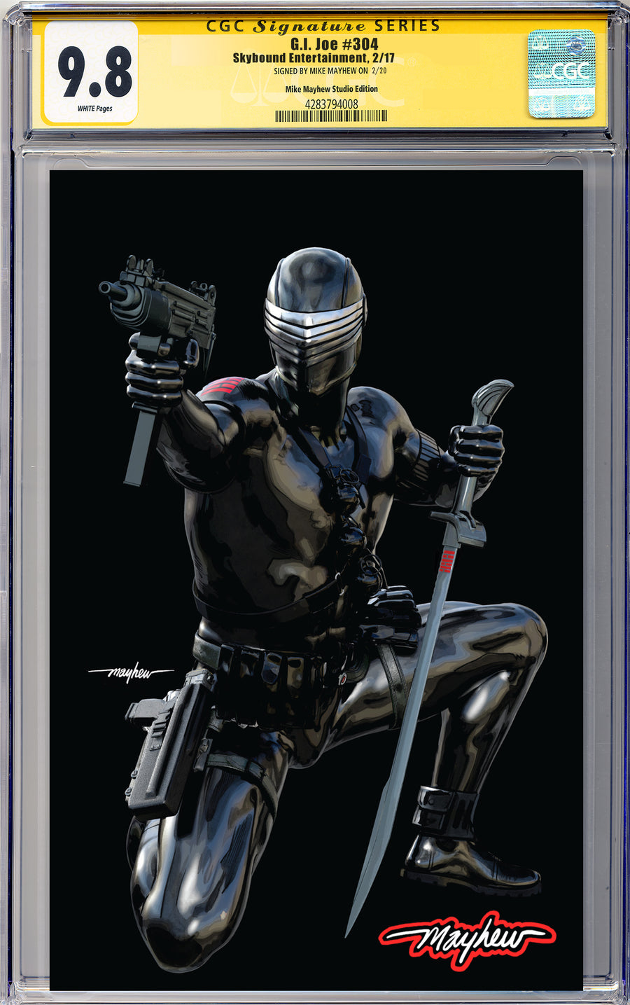 G.I. JOE: A REAL AMERICAN HERO #304 Mike Mayhew Studio Variant Cover B Virgin Glow Sig CGC Yellow Label Guaranteed 9.8 Graded Slab
