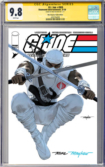G.I. JOE: A REAL AMERICAN HERO #305 Mike Mayhew Studio Variant Cover A Trade Dress Full Duo Sig CGC Yellow Label Guaranteed 9.8 Graded Slab