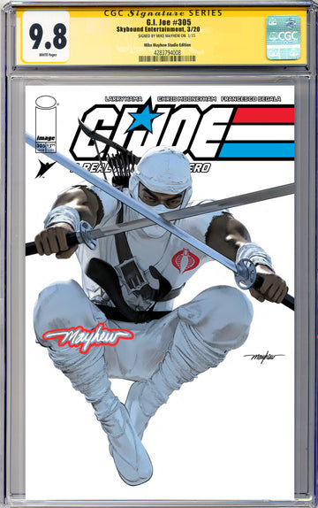 G.I. JOE: A REAL AMERICAN HERO #305 Mike Mayhew Studio Variant Cover A Trade Dress Glow Sig CGC Yellow Label 9.6 and Above Graded Slab