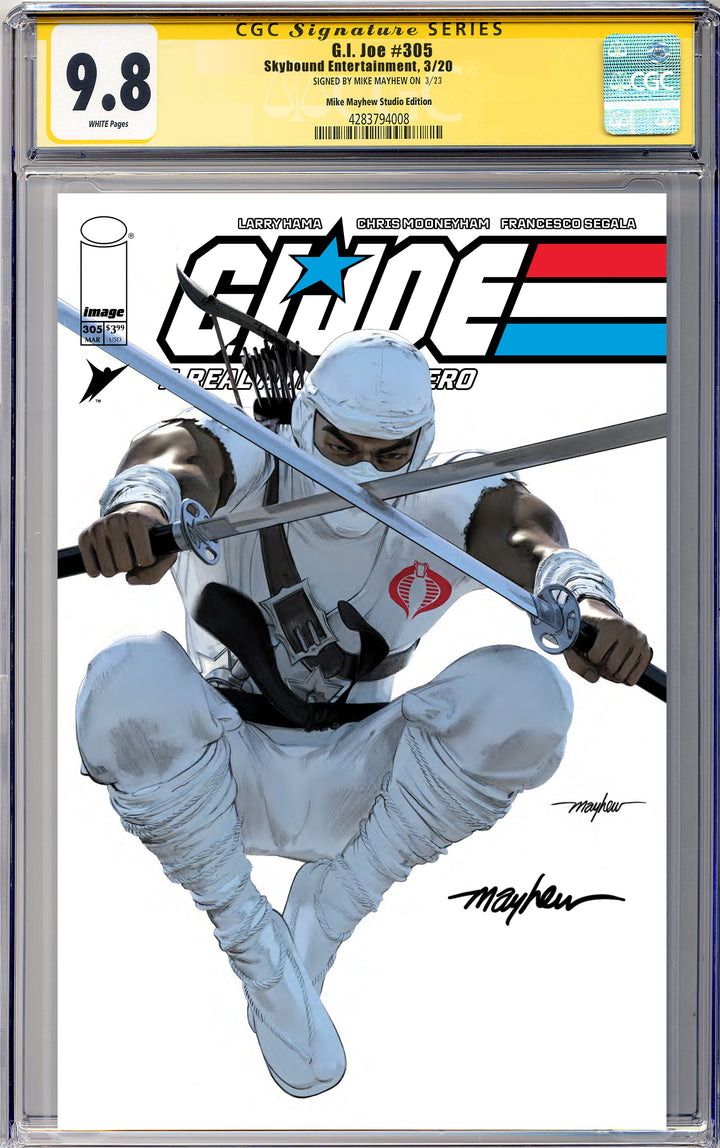 G.I. JOE: A REAL AMERICAN HERO #305 Mike Mayhew Studio Variant Cover A Trade Dress Regular Sig CGC Yellow Label Guaranteed 9.8 Graded Slab