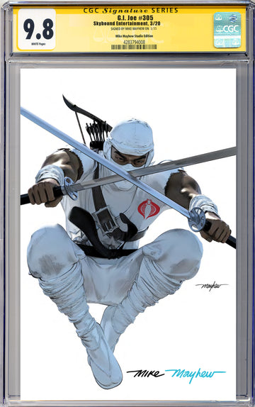 G.I. JOE: A REAL AMERICAN HERO #305 Mike Mayhew Studio Variant Cover B Virgin Full Duo Sig CGC Yellow Label Guaranteed 9.8 Graded Slab