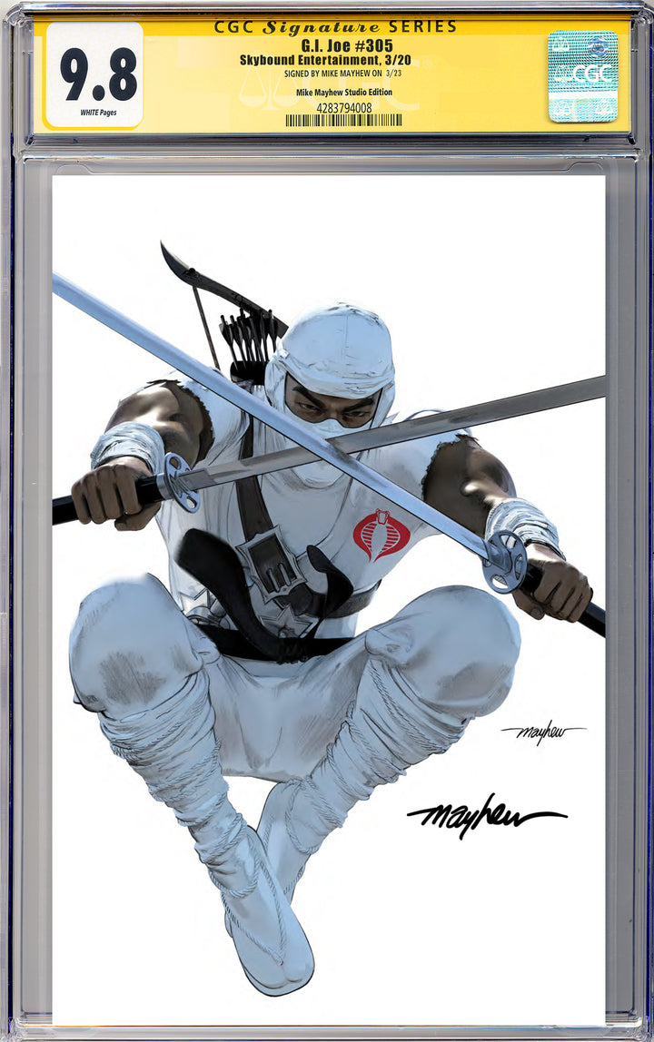 G.I. JOE: A REAL AMERICAN HERO #305 Mike Mayhew Studio Variant Cover B Virgin Regular Sig CGC Yellow Label Guaranteed 9.8 Graded Slab