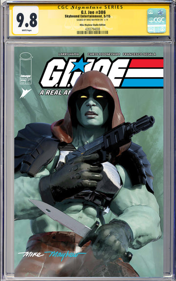 G.I. JOE: A REAL AMERICAN HERO #306 Mike Mayhew Studio Variant Cover A Trade Dress Full Duo Sig CGC Yellow Label Guaranteed 9.8 Graded Slab