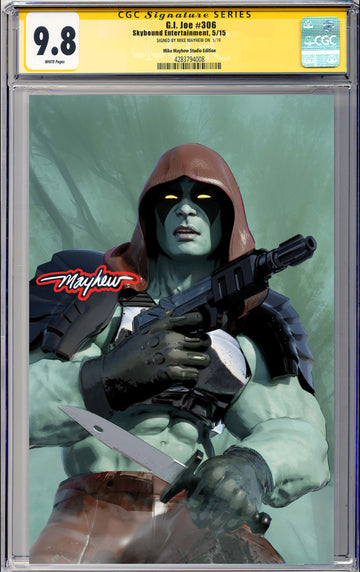 G.I. JOE: A REAL AMERICAN HERO #306 Mike Mayhew Studio Variant Cover B Virgin Glow Sig CGC Yellow Label Guaranteed 9.8 Graded Slab