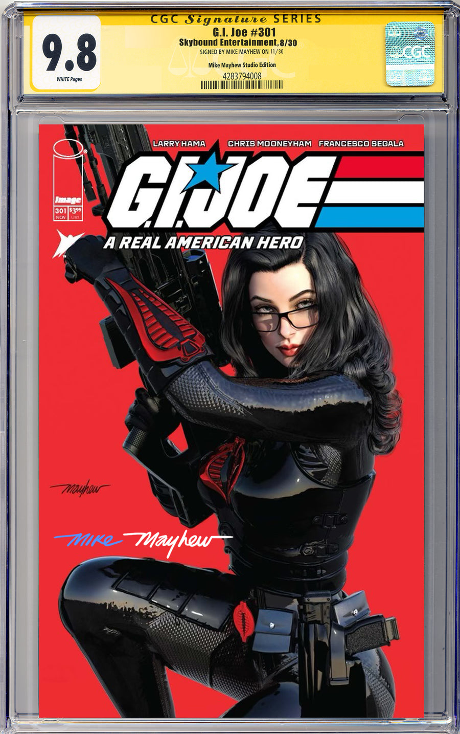 G.I. JOE: A REAL AMERICAN HERO #301 Mike Mayhew Studio Variant Cover A Trade Dress Full Duo Sig CGC Yellow Label 9.6 and Above Graded Slab