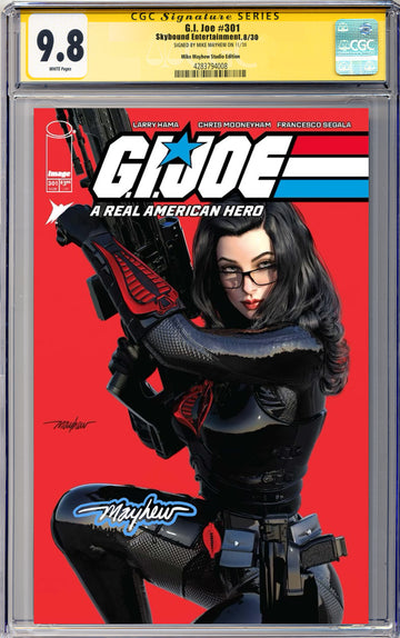 G.I. JOE: A REAL AMERICAN HERO #301 Mike Mayhew Studio Variant Cover A Trade Dress Glow Sig CGC Yellow Label 9.6 and Above Graded Slab