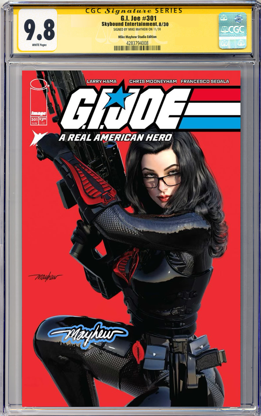 G.I. JOE: A REAL AMERICAN HERO #301 Mike Mayhew Studio Variant Cover A Trade Dress Glow Sig CGC Yellow Label 9.6 and Above Graded Slab