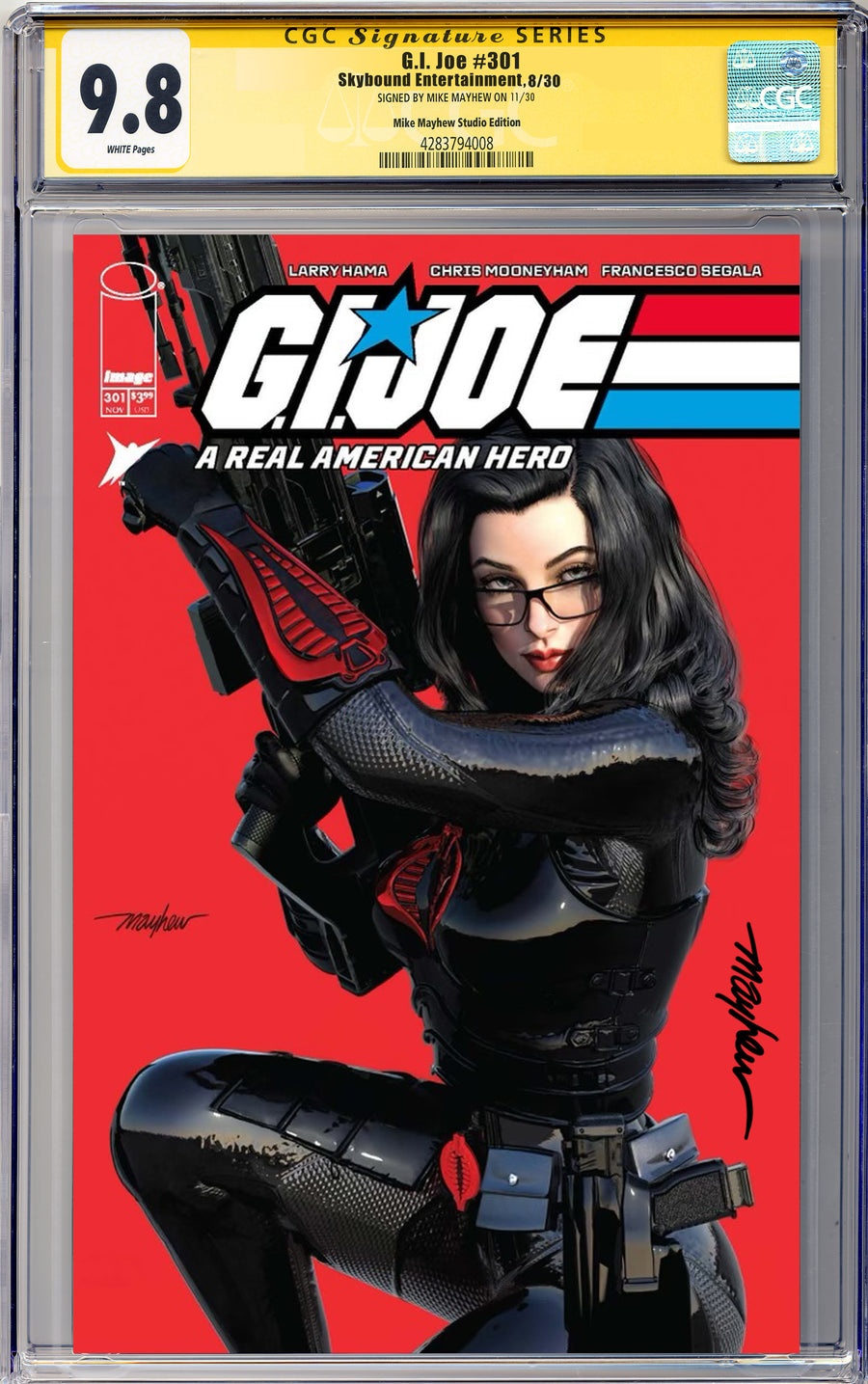 G.I. JOE: A REAL AMERICAN HERO #301 Mike Mayhew Studio Variant Cover A Trade Dress Regular Sig CGC Yellow Label 9.6 and Above Graded Slab