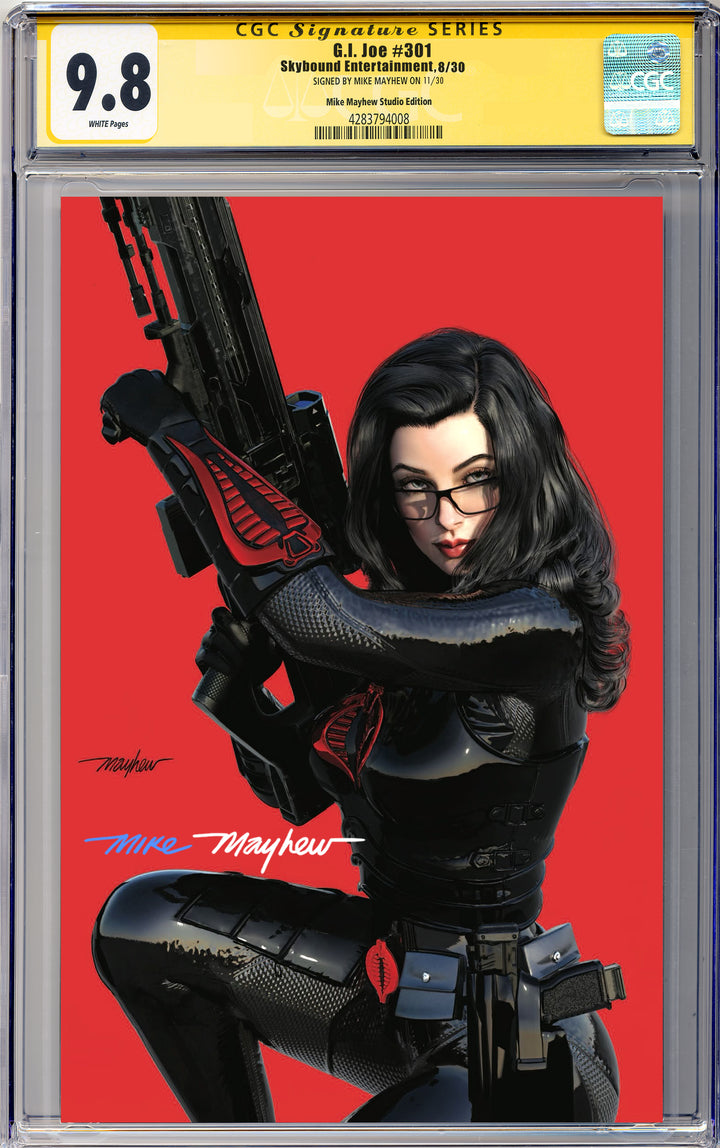 G.I. JOE: A REAL AMERICAN HERO #301 Mike Mayhew Studio Variant Cover B Full Duo Sig CGC Yellow Label Guaranteed 9.8 Graded Slab