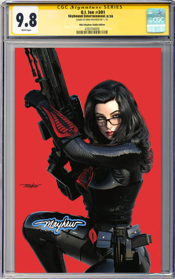 G.I. JOE: A REAL AMERICAN HERO #301 Mike Mayhew Studio Variant Cover B Glow Sig CGC Yellow Label Guaranteed 9.8 Graded Slab