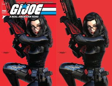 G.I. JOE: A REAL AMERICAN HERO #301 Mike Mayhew Studio A Trade Dress and B Virgin Saber Glow Sig with COA