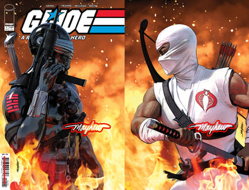 G.I. JOE: A REAL AMERICAN #1 Facsimile Edition Mike Mayhew Studio Set of Cover A and B GLOW sig with COA