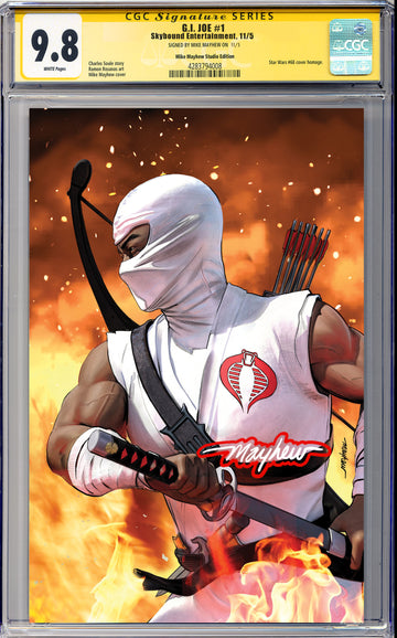 G.I. JOE: A REAL AMERICAN #1 Facsimile Edition Mike Mayhew Studio Cover B GLOW Sig CGC Yellow Label Guaranteed 9.8 Graded Slab