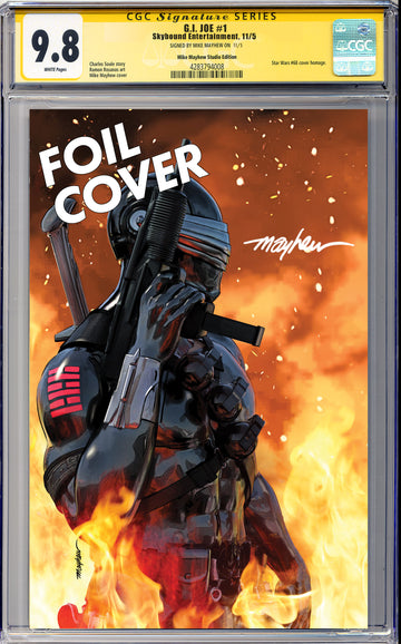 G.I. JOE: A REAL AMERICAN #1 Facsimile Edition Mike Mayhew Studio Cover C Foil Regular Sig CGC Yellow Label Guaranteed 9.8 Graded Slab