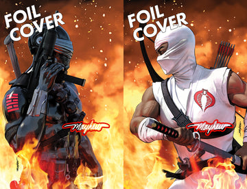 G.I. JOE: A REAL AMERICAN #1 Facsimile Edition Mike Mayhew Studio Foil Set of Cover C and D GLOW with COA