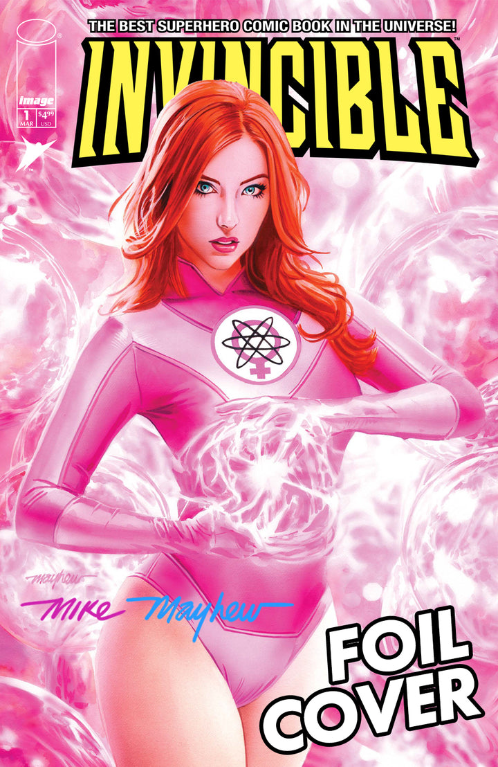 INVINCIBLE #1 Mike Mayhew Studio Variant Cover A Trade Dress Gloss Foil FULL DUO SIG with COA