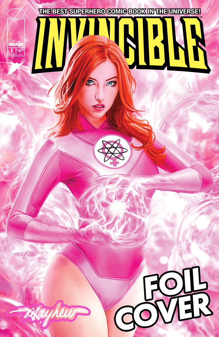 INVINCIBLE #1 Mike Mayhew Studio Variant Cover A Trade Dress Gloss Foil GLOW SIG with COA