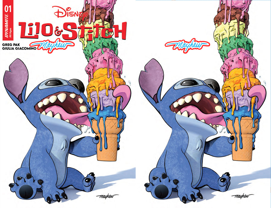 LILO & STITCH #1 Mike Mayhew Studio Variant Cover A Trade Dress and B Virgin Glow Sig with COA