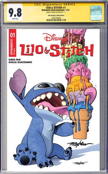 LILO & STITCH #1 Mike Mayhew Studio Variant Cover A Trade Dress Regular Sig CGC Yellow Label 9.6 and Above Graded Slab