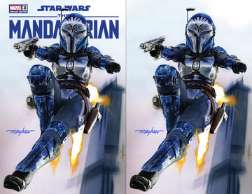 STAR WARS: THE MANDALORIAN SEASON 2 #3 Mike Mayhew Studio Variant Set of Cover A Trade Dress and B Virgin Signed with COA