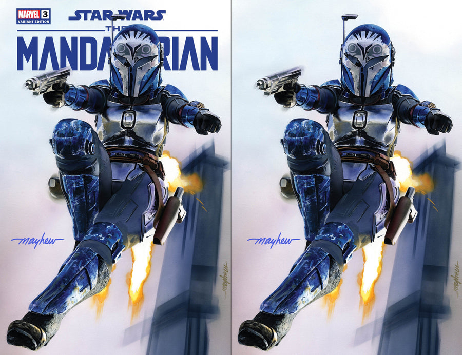 STAR WARS: THE MANDALORIAN SEASON 2 #3 Mike Mayhew Studio Variant Set of Cover A Trade Dress and B Virgin Signed with COA