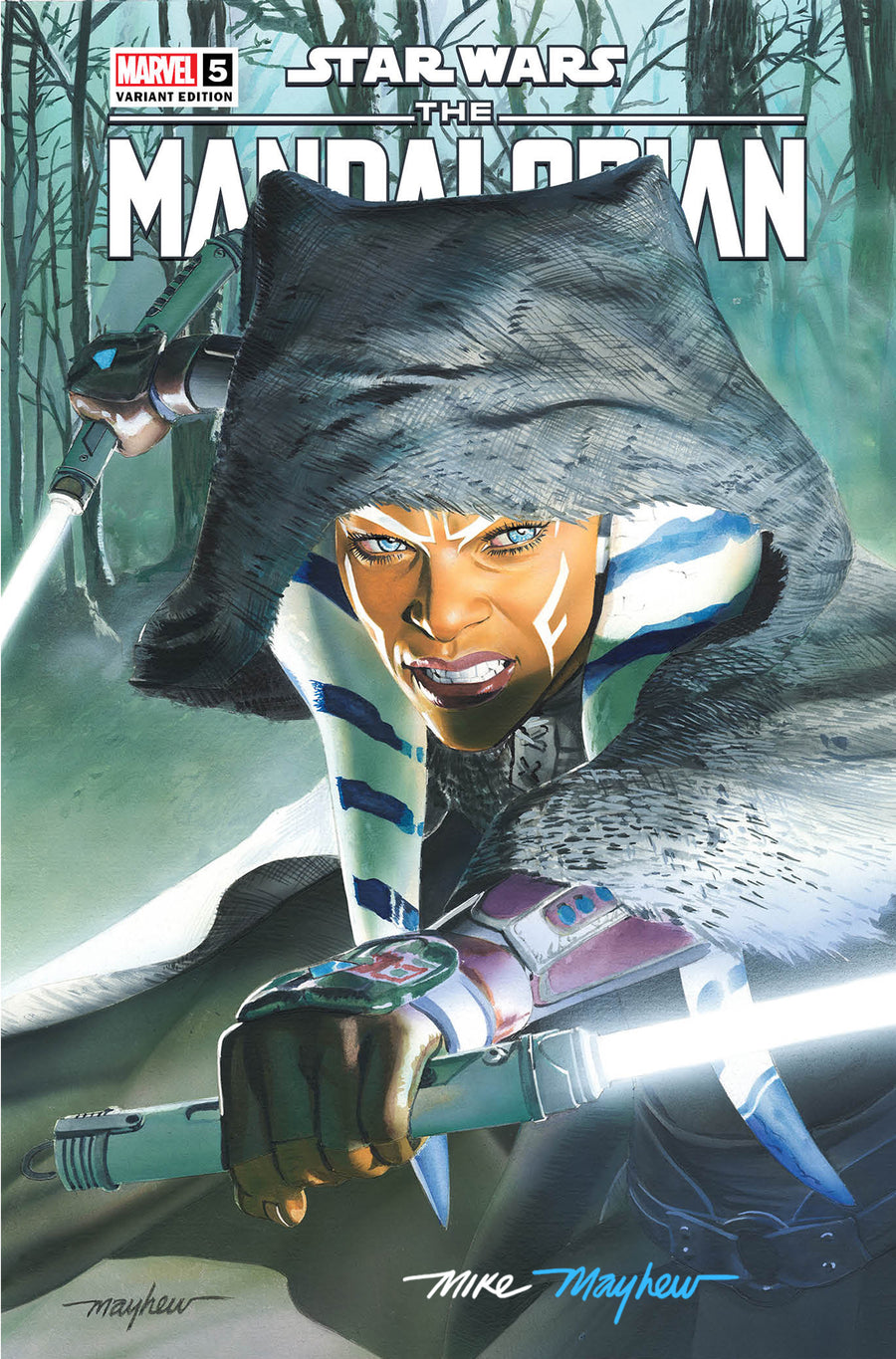 STAR WARS: THE MANDALORIAN SEASON 2 #5 Mike Mayhew Studio Variant Cover A Trade Dress Full Duo Signed with COA
