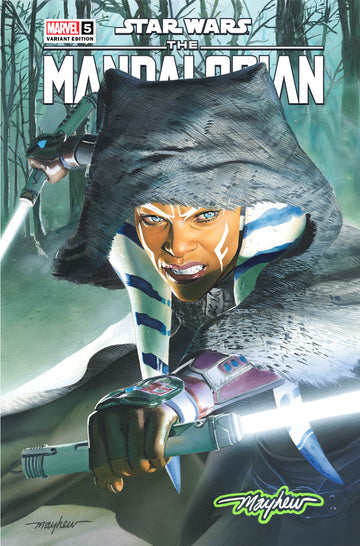 STAR WARS: THE MANDALORIAN SEASON 2 #5 Mike Mayhew Studio Variant Cover A Trade Dress Saber Glow Sig with COA