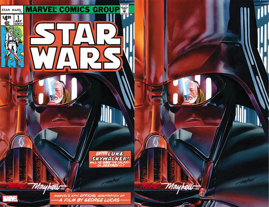 STAR WARS 1977 #1 FACSIMILE EDITION Mike Mayhew Studio Set of Trade Dress and Virgin SITH Full Duo Signed with COA