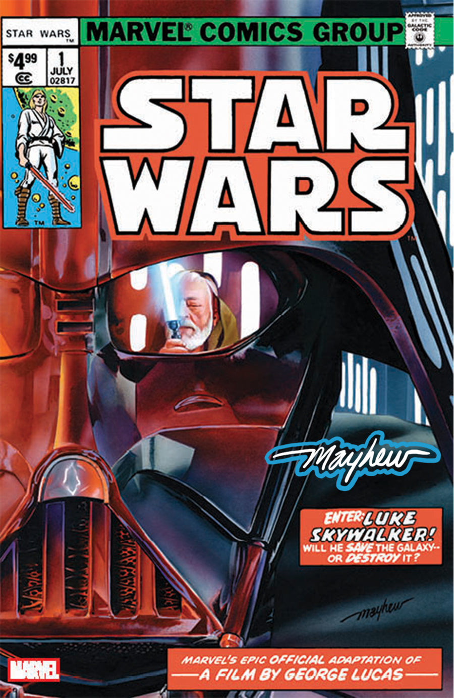 STAR WARS 1977 #1 FACSIMILE EDITION Mike Mayhew Studio Trade Dress JEDI Glow Signed with COA