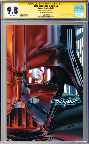 STAR WARS 1977 #1 FACSIMILE EDITION Mike Mayhew Studio Virgin JEDI GLow Signed and CGC Signature Series Guarantee 9.8