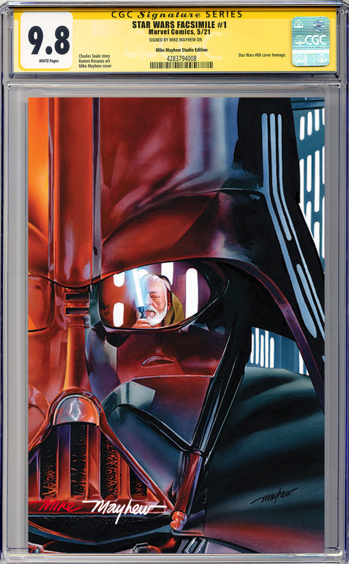 STAR WARS 1977 #1 FACSIMILE EDITION Mike Mayhew Studio Virgin SITH Full Duo Signed and CGC Signature Series Guarantee 9.8