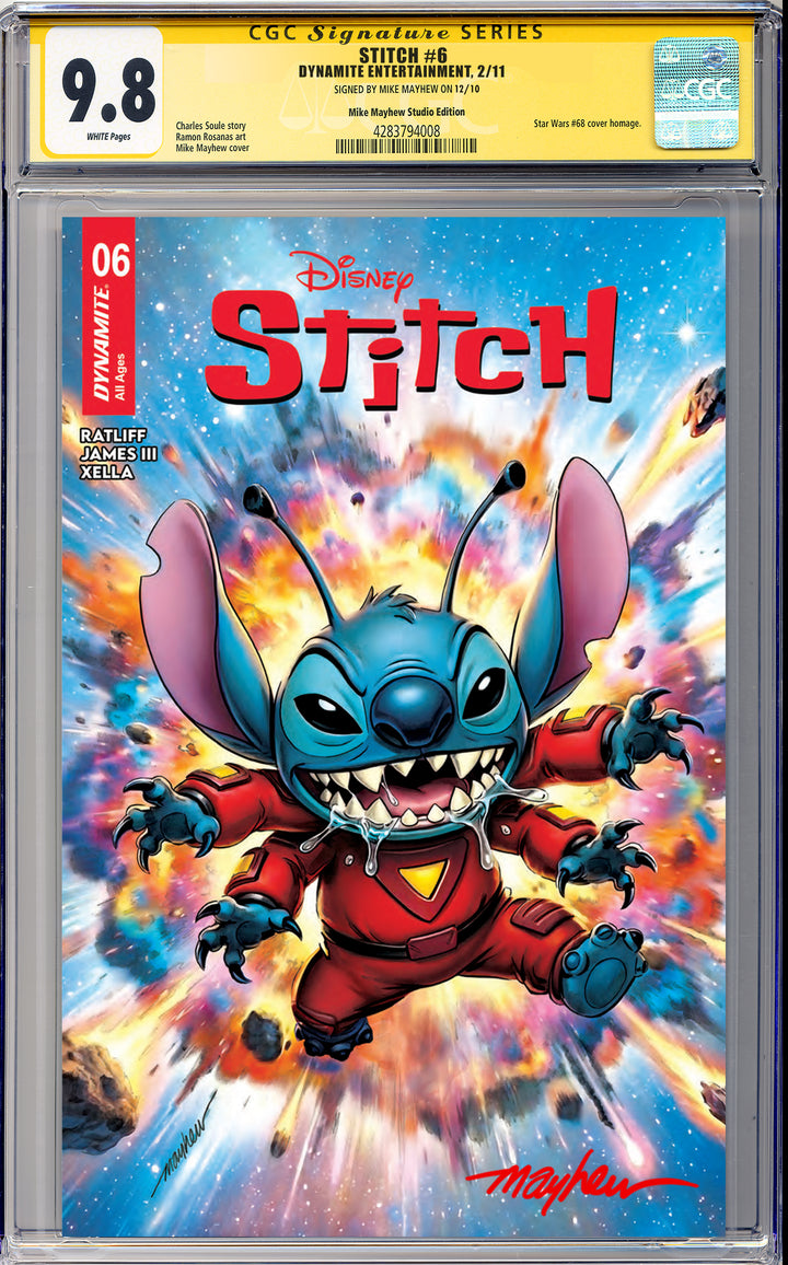STITCH #6 Mike Mayhew Studio Variant Cover A Trade Dress SIGNED CGC Yellow Label Guaranteed 9.8 Graded Slab