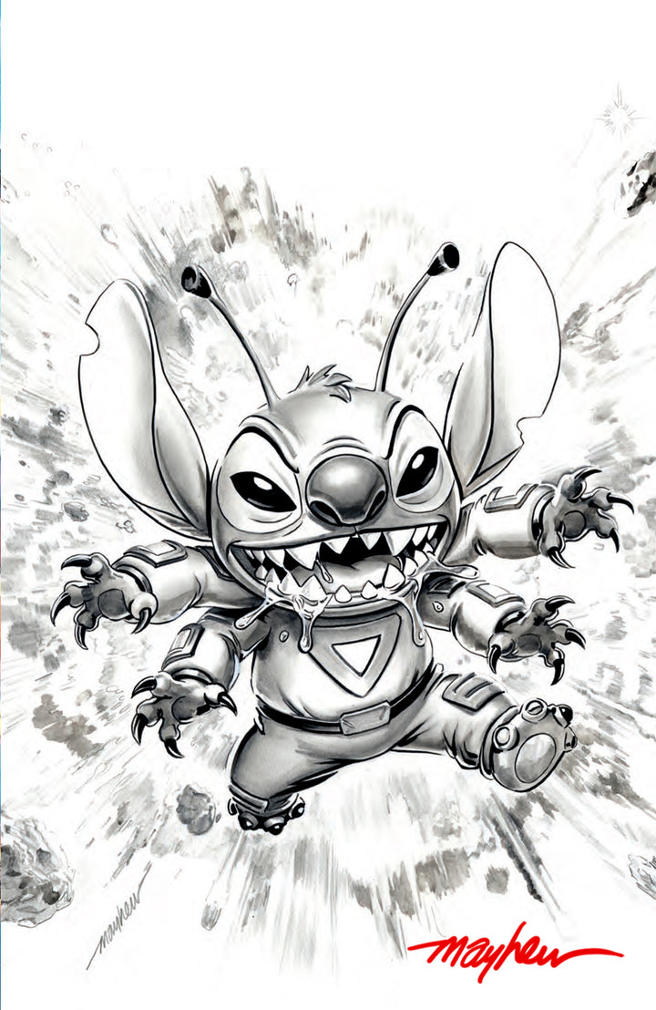 STITCH #6 Mike Mayhew Studio Variant Black & White Sketch Cover D SIGNED with COA