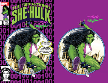 THE SENSATIONAL SHE-HULK #1 Mike Mayhew Studio Variant Cover A Trade Dress and B Virgin Full Duo Signed with COA