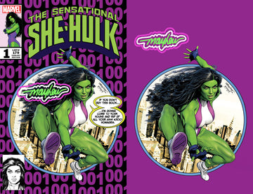 THE SENSATIONAL SHE-HULK #1 Mike Mayhew Studio Variant Cover A Trade Dress and B Virgin She-Hulk Glow Sig with COA