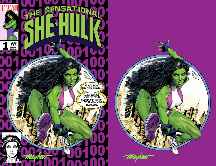 THE SENSATIONAL SHE-HULK #1 Mike Mayhew Studio Variant Cover A Trade Dress and B Virgin Signed with COA