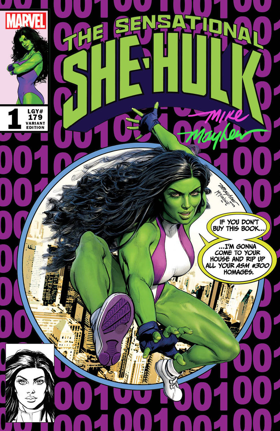 THE SENSATIONAL SHE-HULK #1 Mike Mayhew Studio Variant Cover A Trade Dress Full Duo Signed with COA