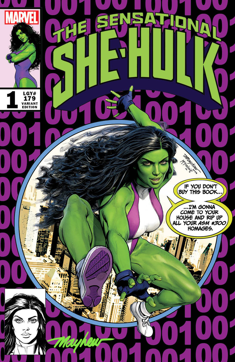 THE SENSATIONAL SHE-HULK #1 Mike Mayhew Studio Variant Cover A Trade Dress Signed with COA