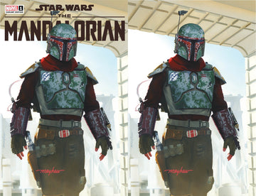 STAR WARS: THE MANDALORIAN SEASON 2 #1 Mike Mayhew Studio Variant Set of Cover A and Virgin Cover B Signed with COA
