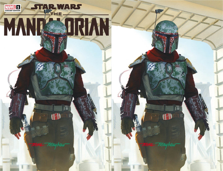 STAR WARS: THE MANDALORIAN SEASON 2 #1 Mike Mayhew Studio Variant Set of Cover A and Virgin Cover B Full Duo Signed with COA