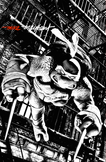 TEENAGE MUTANT NINJA TURTLES #1-4 Mike Mayhew Studio Variant Cover C B&W Variant Set Full Duo with COA
