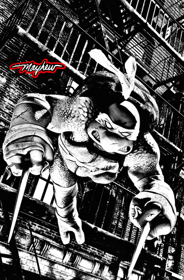 TEENAGE MUTANT NINJA TURTLES #1-4 Mike Mayhew Studio Variant Cover C B&W Variant Set Glow with COA
