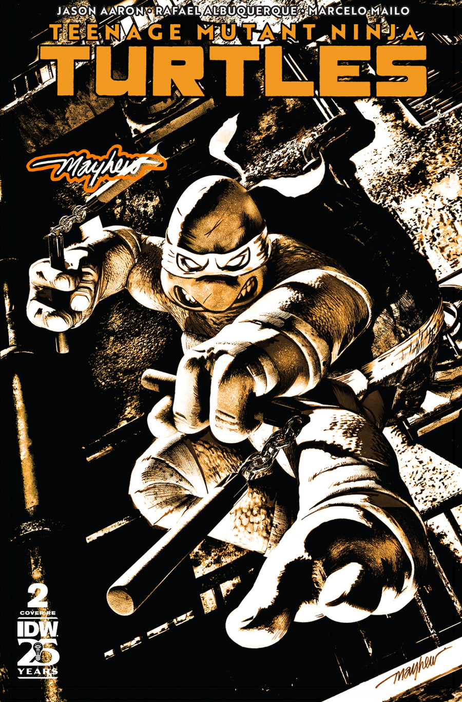 TEENAGE MUTANT NINJA TURTLES #2 Mike Mayhew Studio Variant Cover A Trade Dress Glow Signed with COA