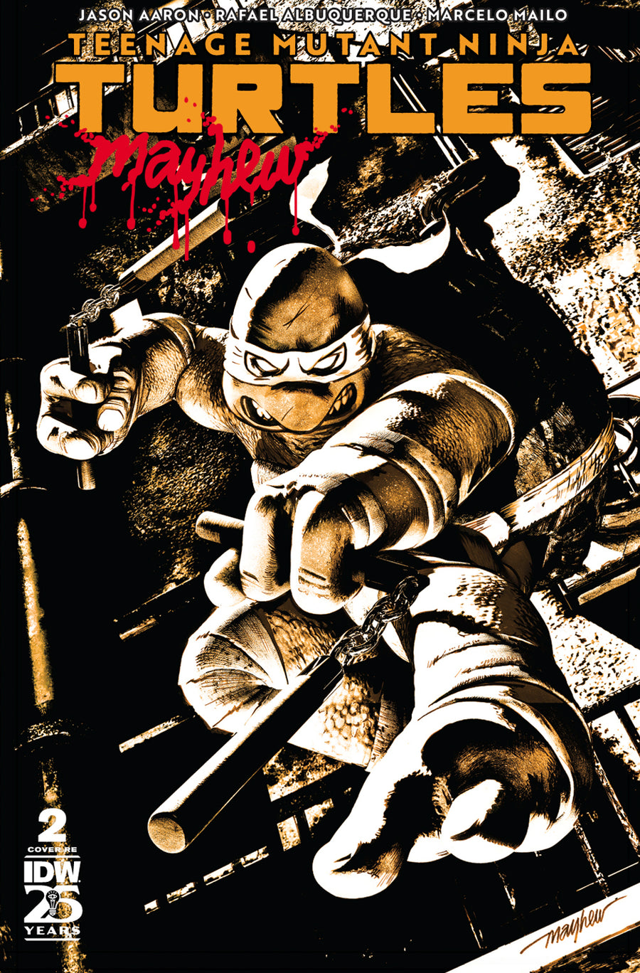 TEENAGE MUTANT NINJA TURTLES #2 Mike Mayhew Studio Variant Cover A Trade Dress Massacre Signed with COA